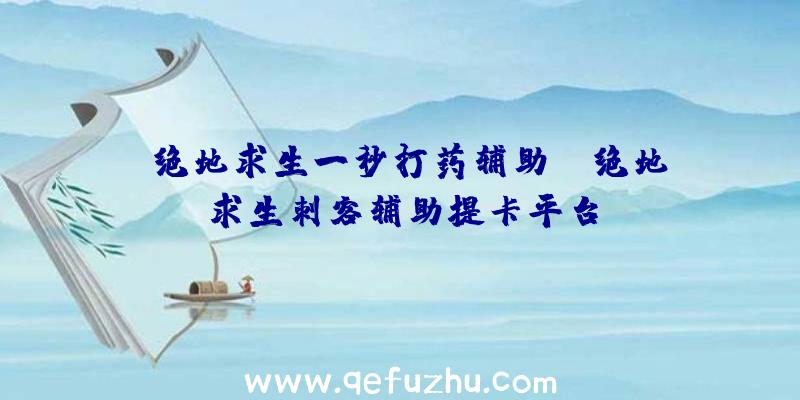 「绝地求生一秒打药辅助」|绝地求生刺客辅助提卡平台